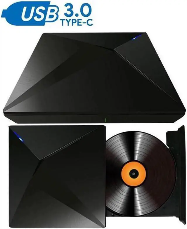 Main image of Polaris External DVD Drive, USB 3.0 Portable CD/DVD+/-RW Drive/DVD Player for Laptop CD ROM Burner Compatible with Laptop Desktop PC Windows Linux OS Apple Mac Black