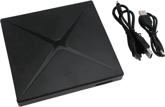 Main image of DVD Player for Laptop, USB 3.0 Type-C Dual Port Portable External CD DVD Drive, Drive Slim DVD/CD ROM Rewriter Burner Support SD cards Reader for Laptop Desktop PC Windows Linux OS Apple Mac