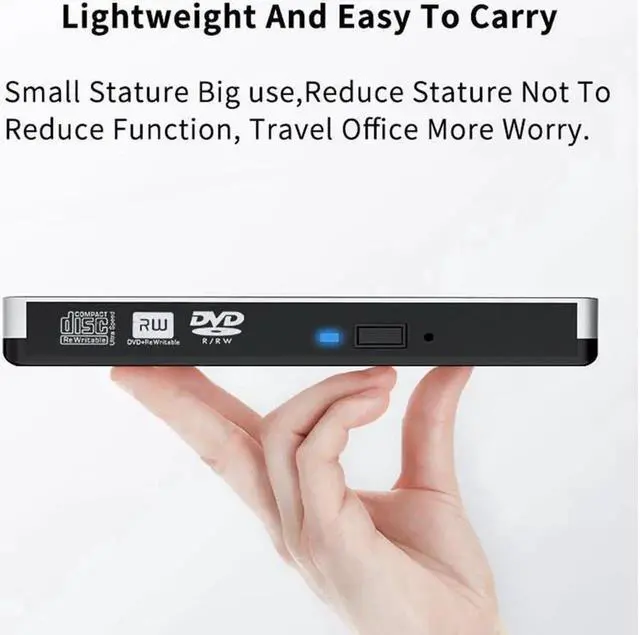 Alt view image 3 of 6 - USB3.0/USB-C Ultra Slim External DVD Drive/Burner/Optical Drive CD RW DVD RW Superdrive Disc Duplicator Compatible with Mac MacBook Pro Air iMac and Laptop