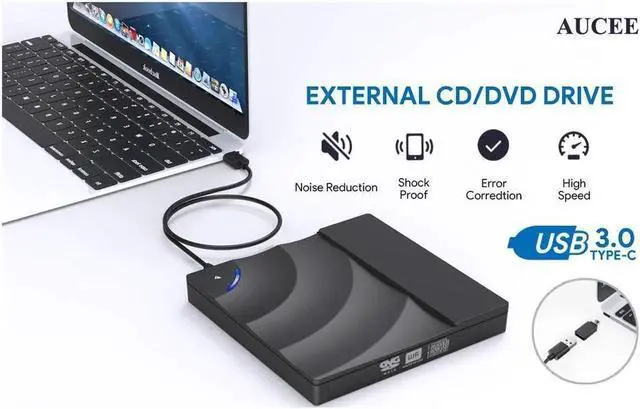 Alt view image 6 of 6 - USB 3.0/Type-C External DVD CD Drive Burner Portable CD/DVD-RW Burner Writer Player for Laptop Notebook PC Desktop Computer,High Speed Data Transfer Support PC Laptop Desktop MacBook Mac