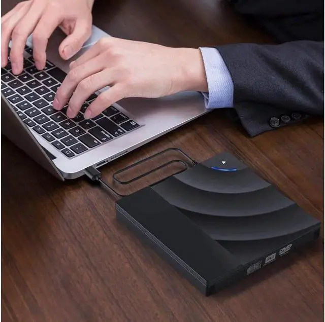 Alt view image 2 of 7 - External CD Drive, USB 3.0 Portable CD/DVD +/-RW Drive Slim DVD/CD ROM Rewriter Burner Superdrive High Speed Data Transfer for Laptop Desktop PC Windows Linux OS Apple Mac