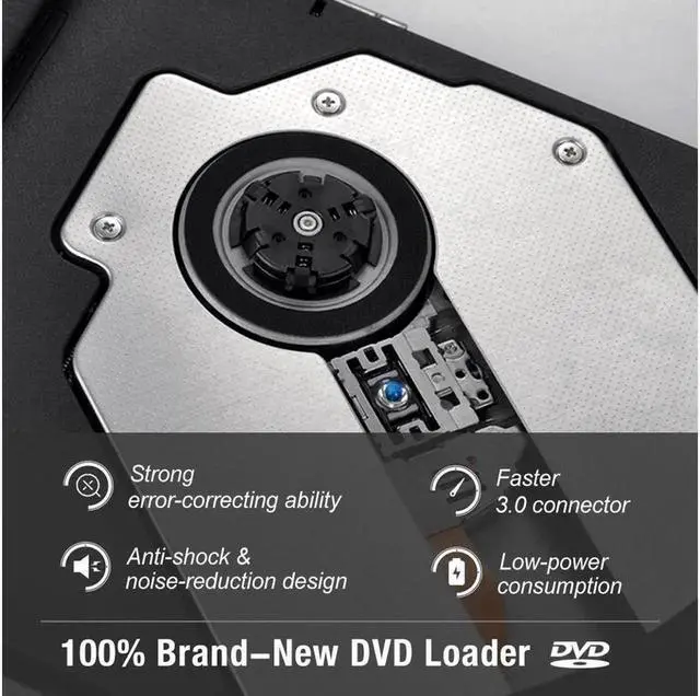 Alt view image 6 of 7 - Aluminum External CD Drive USB 3.0 Portable CD DVD +/-RW Drive DVD/CD ROM Rewriter Burner Writer Compatible with Laptop Desktop PC Windows Mac Pro MacBook (XD058, Silver)