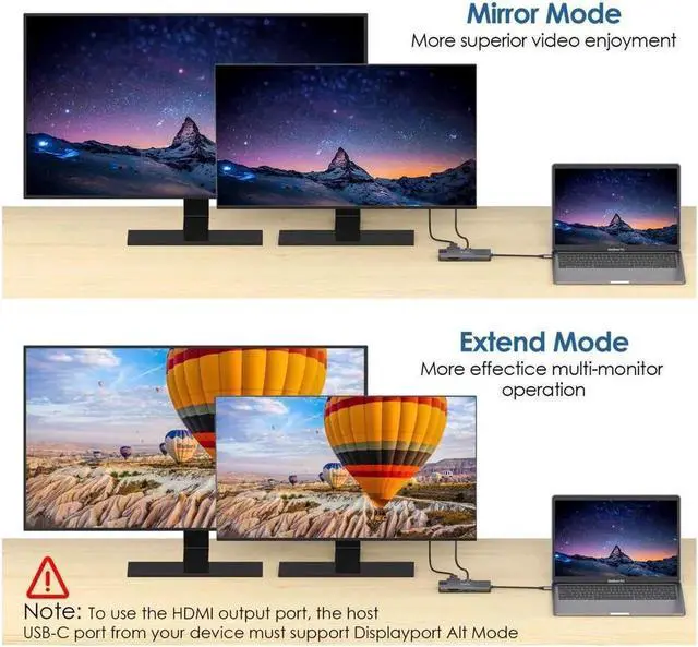 Alt view image 2 of 7 - USB C Hub 9-in-1 USB C Adapter with 4K USB C to HDMI,2 USB 3.0,SD TF Card Reader PD Charging Port Gigabit Ethernet, 1080P VGA, Audio/Mic for MacBook Pro/Air and Type C Windows Laptops