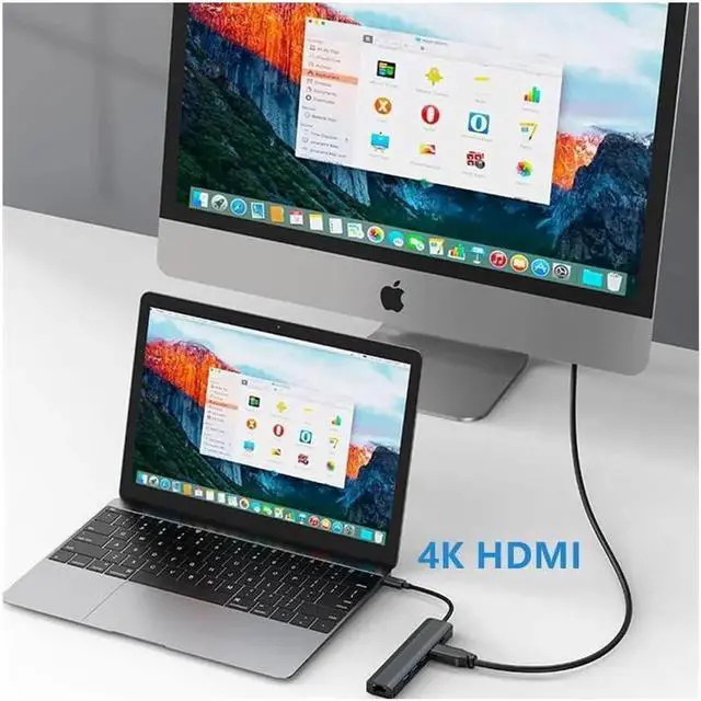 Alt view image 4 of 7 - USB-C to Ethernet Hub Adapter, Portable 6 in 1 Multiport Hub with 4K HDMI, 3*USB3.0, 100W PD, Gigabit Ethernet for MacBook Pro/Air 2022/2021, iMac, iPad