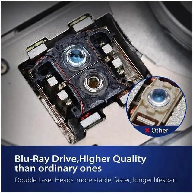 Alt view image 2 of 7 - External Blu Ray Drive External Blu Ray DVD Drive USB3.0 USB C 3D Bluray Drive Player Burner Writer for Laptop/Mac/MacBook Pro/Air/PC/Windows MacBook Mac Linux OS Apple , Black