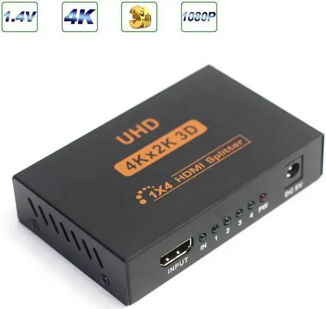 Main image of HDCP HDMI Splitter Full HD 1080p Video HDMI Switch Switcher 1X4 Split Out Amplifier Display For HDTV DVD PS3