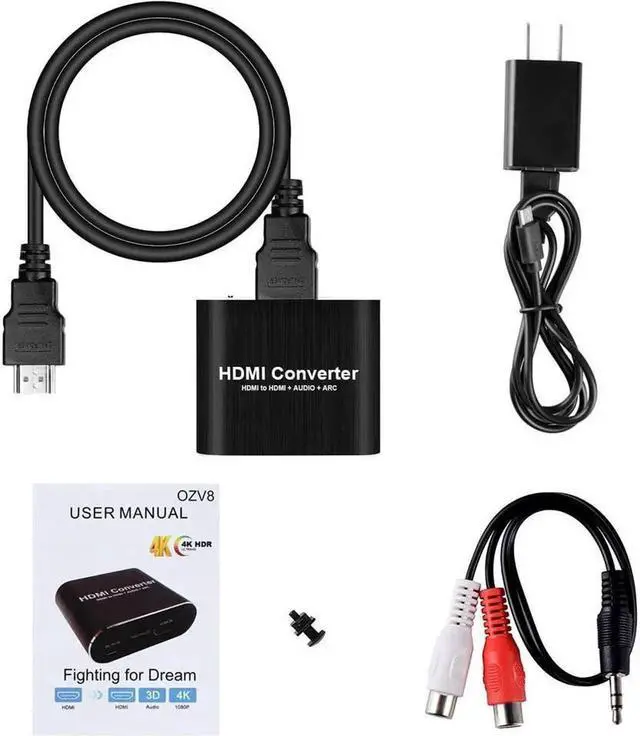 Alt view image 6 of 6 - HDMI Audio Extractor Splitter Converter 4K60Hz HDMI to HDMI +Optical TOSLINK SPDIF +3.5mm AUX Audio Adapter Supports 5.1 ARC, HDMI 2.0,18Gpbs Bandwidth,Dolby Digital/DTS,PCM HDR10,(OZV8)