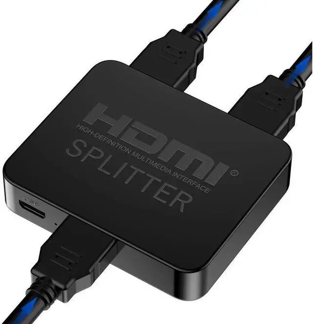 Main image of Hdmi Splitter 4K@30Hz, Hdmi Splitter 1 in 2 Out for Dual Monitors Duplicate/Mirror, Dual Hdmi Adapter for 2 Monitors Support HDCP1.4, 10.5Gbps, Auto Scaling, Full HD 1080P 3D