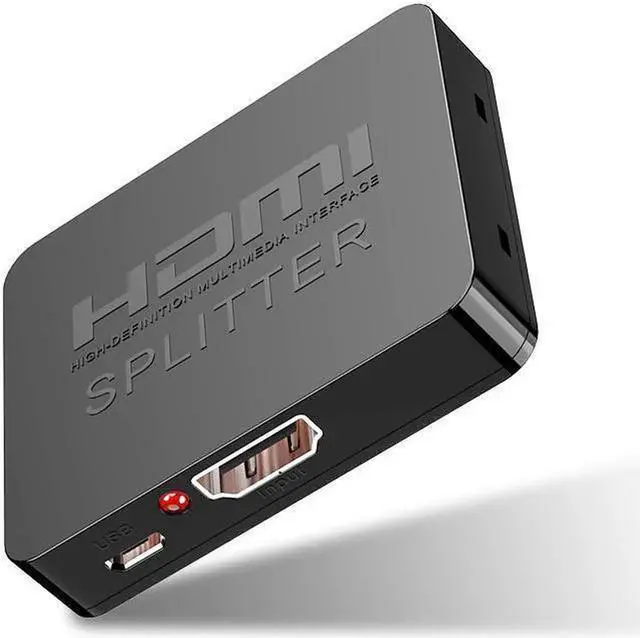 Main image of HDMI Splitter 1 in 2 Out 4K @ 60Hz 1x2 Powered HDMI Splitter Duplicate Mirror for Xbox PS4 PS3 Fire Stick Roku Blu-Ray Player Apple TV HDTV (1 Source to 2 Displays)