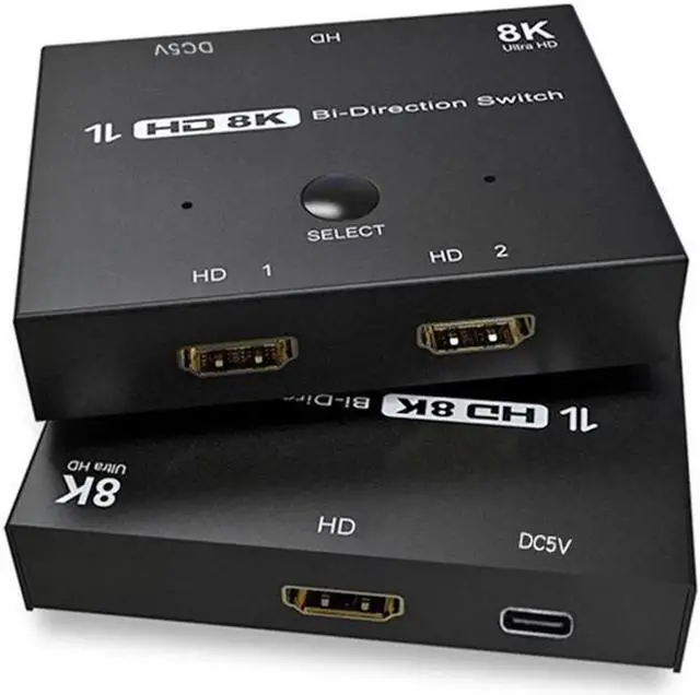 Main image of HDMI-compatible 2.1 HD Switcher Adapter 4K 120Hz 8K 60Hz Ultra HD Switcher Bi-Direction 2 in 1/1 in 2 Converter Splitter For PS4/5 TV Box HDTV Xbox Projector