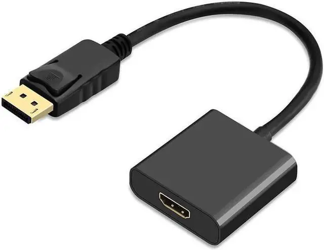 Alt view image 2 of 6 - DisplayPort to HDMI Coverter, DisplayPort Male to HDMI Female Adapter Gold-Plated Cord for and Other Brand - Black