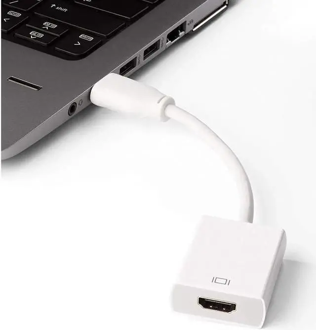 Alt view image 6 of 7 - DisplayPort to HDMI Adapter - Black MALE to FEMALE DP to HDMI Converter for DisplayPort Enabled Desktops and Laptops to Connect to HDMI Displays, White