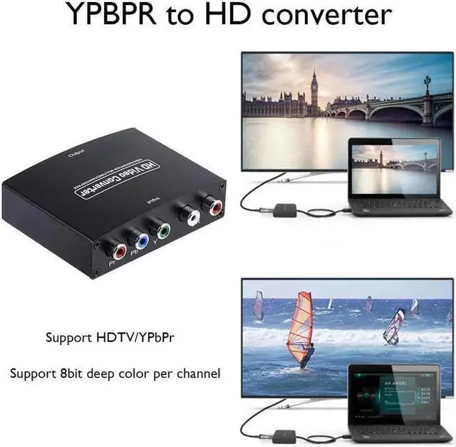 Alt view image 4 of 7 - Component to HDMI Adapter YPbPr to HDMI Coverter + R/L NEWCARE Component 5RCA RGB to HDMI Converter Adapter Supports 1080P Video Audio Converter Adapter for DVD PSP to HDTV Monitor