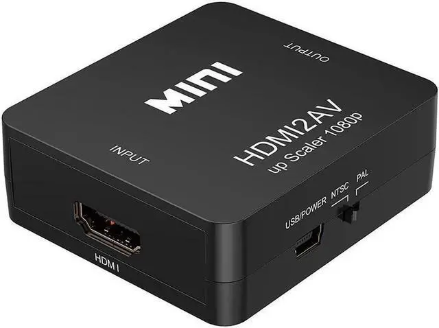 Alt view image 4 of 6 - HDMI to RCA HDMI to AV,1080P HDMI to 3RCA CVBs Composite Video Audio Converter Adapter Supports PAL/NTSC for Amazon Fire TV Stick Roku Chromecast Apple TV PC Laptop Xbox HDTV DVD - Black