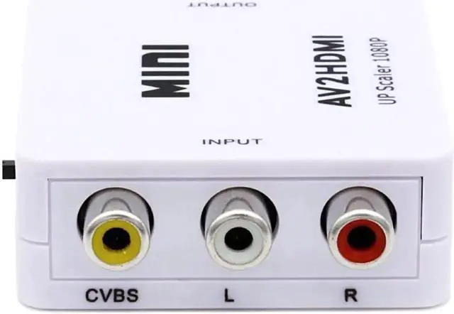 Alt view image 4 of 7 - RCA to HDMI 1080P Mini RCA Composite CVBS AV to HDMI Video Audio Converter Adapter Supporting PAL/NTSC with USB Power Cable for HDTV/PC/PS2/Blue-Ray/DVD/PS4/PS3/Camera/STB/VHS/VCR, White