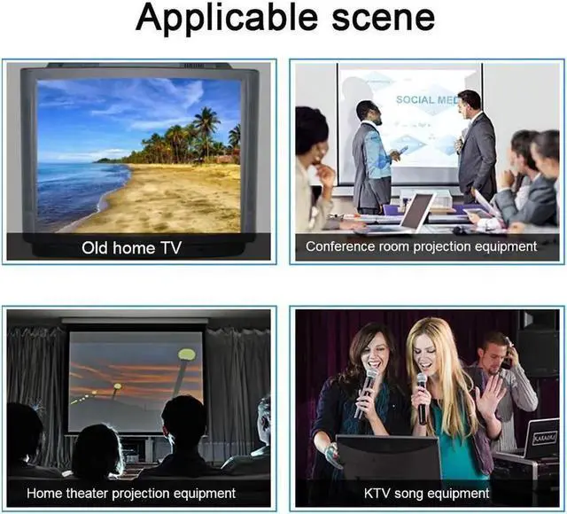 Alt view image 4 of 7 - RCA to HDMI, 1080P Mini RCA Composite CVBS AV to HDMI Video Audio Converter Adapter Supporting PAL/NTSC with USB Power Cable for PC Laptop Xbox PS4 PS3 TV STB VHS VCR Camera DVD - Black