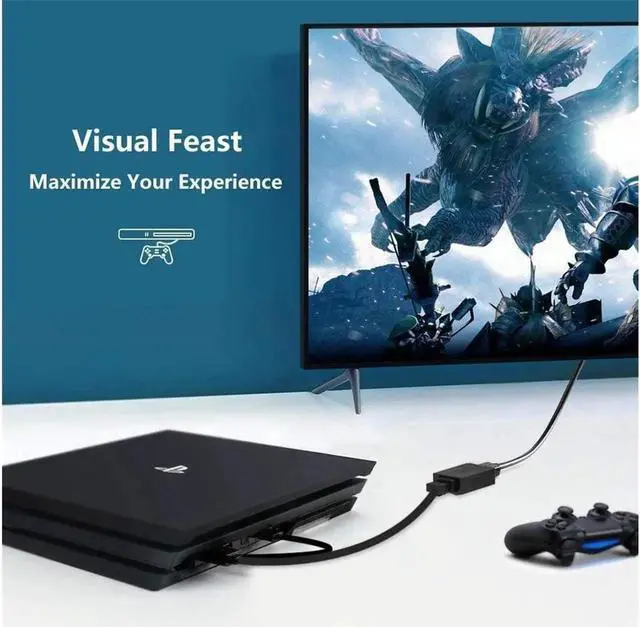 Alt view image 5 of 7 - 4K@60Hz HDMI to DisplayPort (DP) Adapter, Gold-Plated Uni-Directional HDMI PC to Display Port Screen Converter (Male to Female) Compatible with More, Active, Black