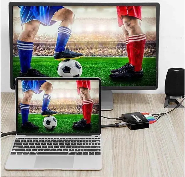 Alt view image 3 of 7 - Component to HDMI Converter YPbPr to HDMI Adapter Supports 1080P/720P Compatible DVD, Blu-ray Player, PS2, PS3, Xbox to New HD TV/Monitor or Projector (OZSC-1)