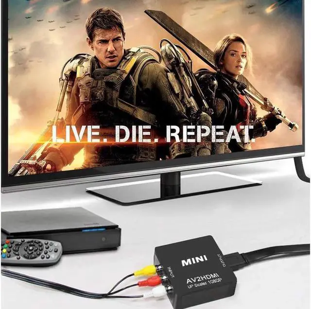 Alt view image 7 of 7 - RCA to HDMI, 1080P Mini RCA Composite CVBS AV to HDMI Video Audio Converter Adapter with USB Power Cable for PC Laptop Xbox PS4 PS3 TV STB VHS VCR Camera DVD - White