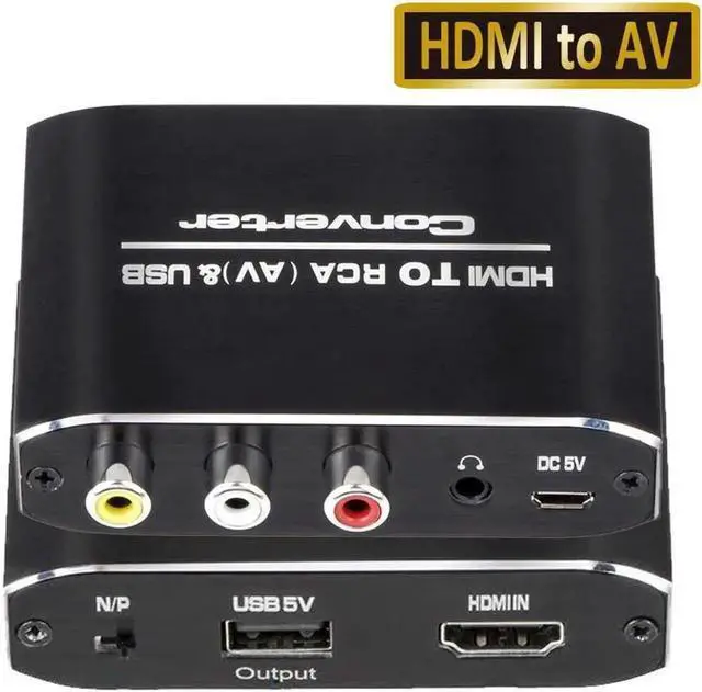 Main image of HDMI to AV CVBS Converter 1080P Mini HDMI to RCA Composite Video Audio Converter Adapter Box with 3.5mm Aux Audio Support PAL/NTSC for HDTV PS4