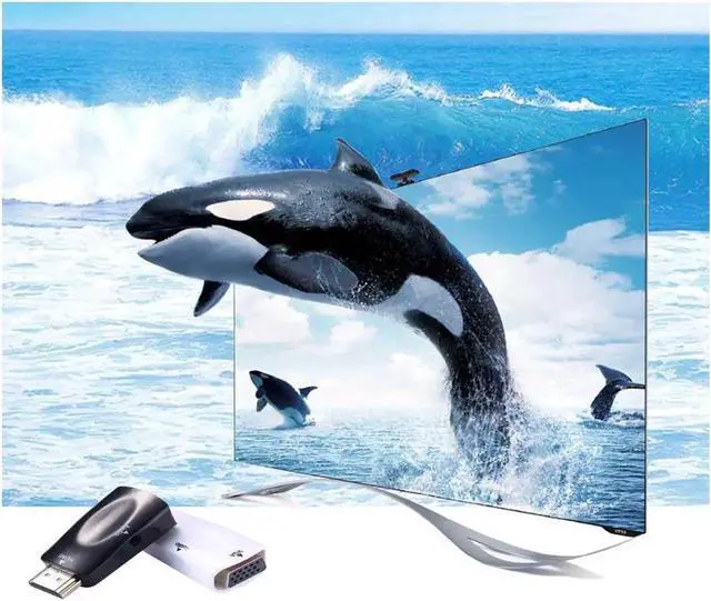 Alt view image 5 of 7 - HDMI to VGA Converter Adapter with 3.5mm Audio Port for PC,Laptop,DVD,Projector,HDTV,Xbox,STB,Intel Nuc,Chromebook,Android TV Box and Other HDMI Devices-Black