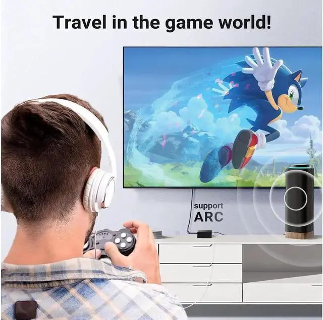 Alt view image 3 of 7 - HDMI ARC Audio Extractor, 192KHz HDMI to Optical 3.5mm Audio Adapter Splitter Converter 3.5mm Stereo and Coaxial Output Support Dolby@5.1, DTS@5.1, Dolby AC3,DSD,PCM,LPCM