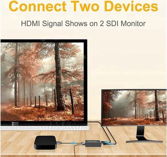 Alt view image 3 of 7 - 1080P@60Hz HDMI to Two SDI Converter,HDMI to SDI Adapter HDMI in to Two SDI Output SD-SDI HD-SDI 3G-SDI Video Converter Adapter for SDI Monitor HDTV