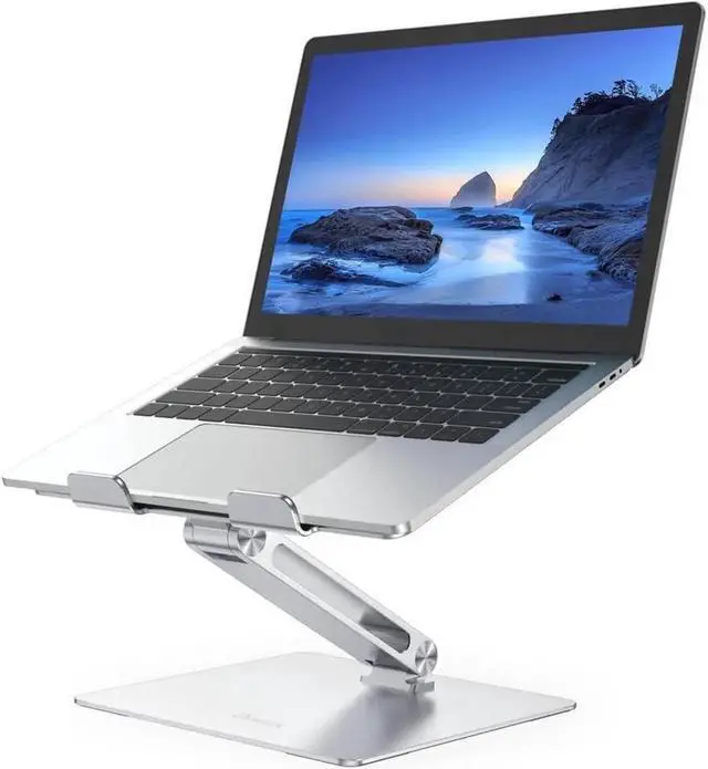 Main image of 360°Adjustable Laptop Stand Aluminum Alloy Rotating Bracket for Desk Portable Computer Stand for Desk Adjustable Height Ergonomic Laptop Riser for all 10 to 17.3 Inches Notebook