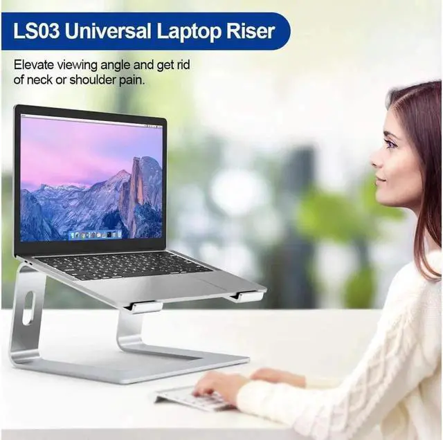 Alt view image 4 of 6 - Laptop Stand for Desk Portable Laptop Stand Adjustable Height Detachable Laptop Holder Non-Slip Aluminum MacBook Computer Stand Anti-Slip Laptop Riser Compatible with 10-16 inch Laptops