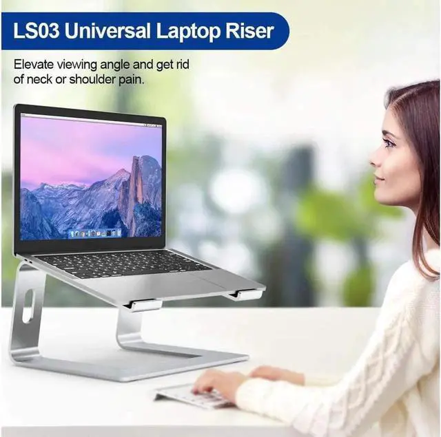 Alt view image 5 of 7 - Laptop Stand Ergonomic Aluminum Laptop Mount Computer Stand, Detachable Laptop Riser,Notebook Holder Stand Compatible with MacBook Pro/Air Samsung Huawei ,All 10-15.6" Laptops(Silver)
