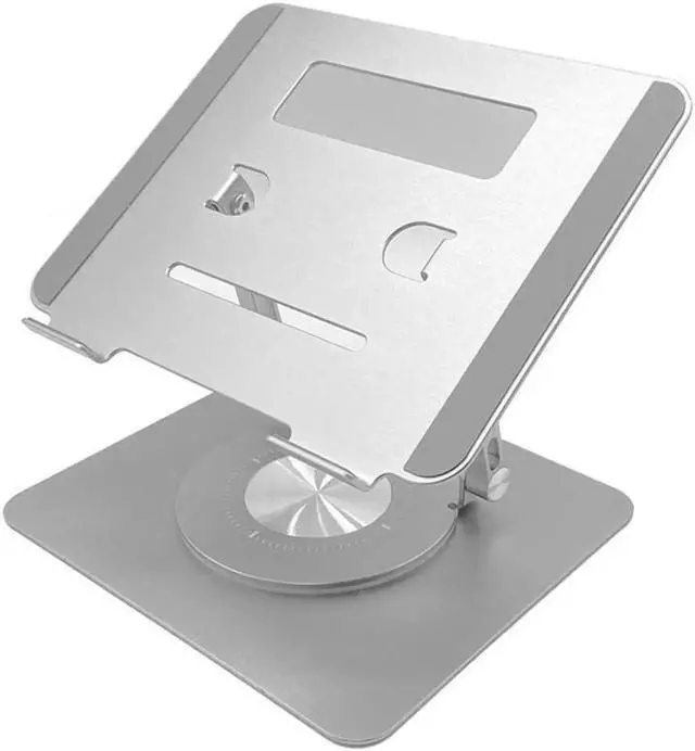 Main image of Laptop Stand with 360 Rotating Base for Desk, Metal Computer Riser, Heavy Stable PC Holder, Ergonomic Laptops Elevator for 10 to 16 Inches Notebook Computer tablet, Silver