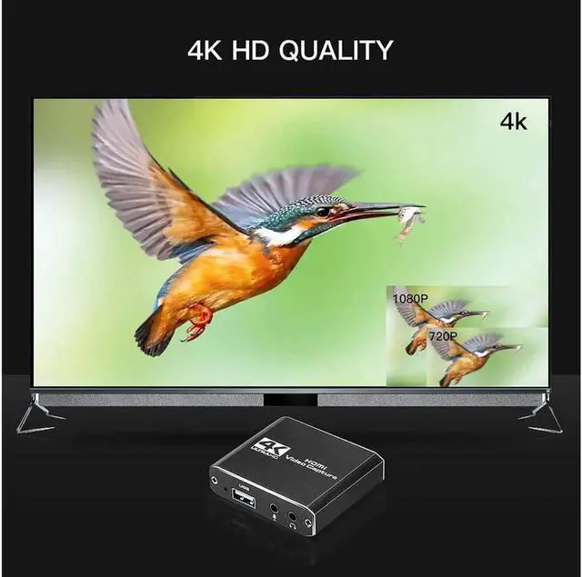 Alt view image 6 of 6 - 4K HDMI Video Capture Card 1080p 60fps Board Game Capture Card USB 3.0 Recorder Box Device for Live Streaming Video Recording Loop Out