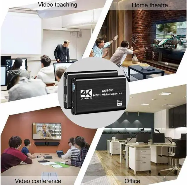 Alt view image 4 of 7 - Capture Card, 4K Video Capture Card USB 3.0 1080P 60fps HDMI Audio Video Capture Device Portable Video Converter Game Capture Adapter for Gaming Streaming Live Broadcasting Teaching