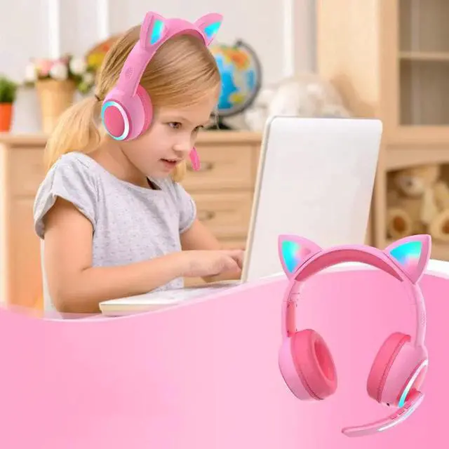 Alt view image 6 of 7 - Gemdeck Kids Headphones for School, Volume Control Foldable and Adjustable On-Ear Headphones Blue