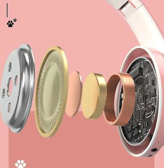 Alt view image 2 of 7 - Gemdeck Cat Ear Bluetooth Headset Luminous Cat Ear Wireless Headset Pluggable Cable White