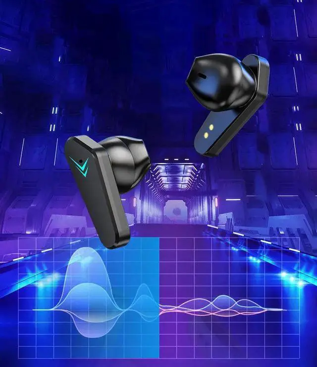 Alt view image 3 of 7 - Gemdeck Bluetooth Headphones True Wireless Earbuds LED Power Display Headphones with Wireless Charging Case