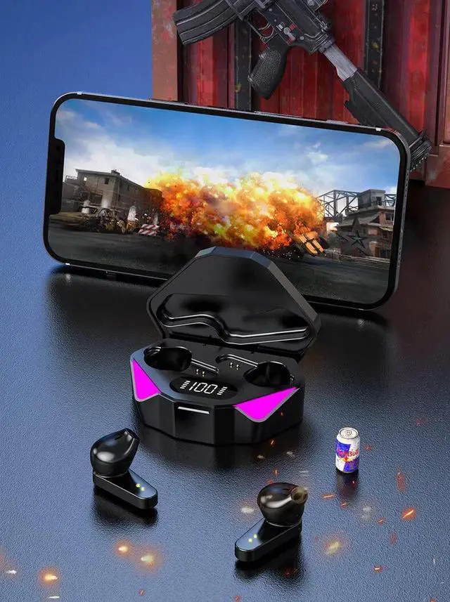 Alt view image 2 of 7 - Gemdeck Bluetooth Headphones True Wireless Earbuds LED Power Display Headphones with Wireless Charging Case