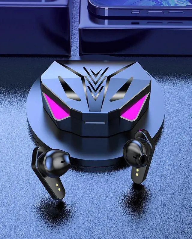 Alt view image 7 of 7 - Gemdeck Bluetooth Headphones True Wireless Earbuds LED Power Display Headphones with Wireless Charging Case