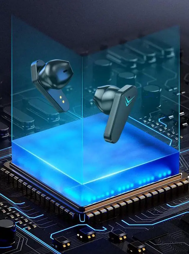 Alt view image 6 of 7 - Gemdeck Bluetooth Headphones True Wireless Earbuds LED Power Display Headphones with Wireless Charging Case