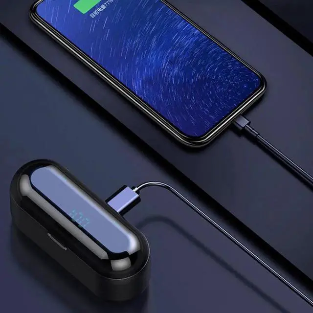 Alt view image 3 of 5 - Gemdeck Bluetooth Wireless Headphones In-Ear Earphones Earbuds With Led Display Black