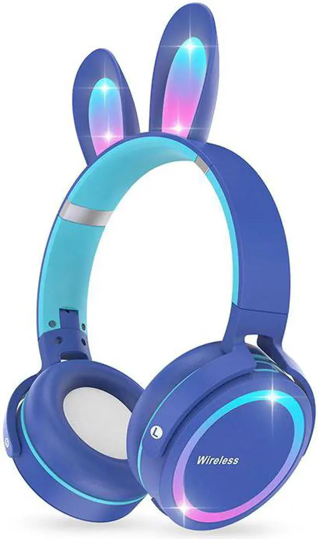 Main image of Gemdeck Headphones with LED Illuminated Rabbit Ears Audio Headphones Blue