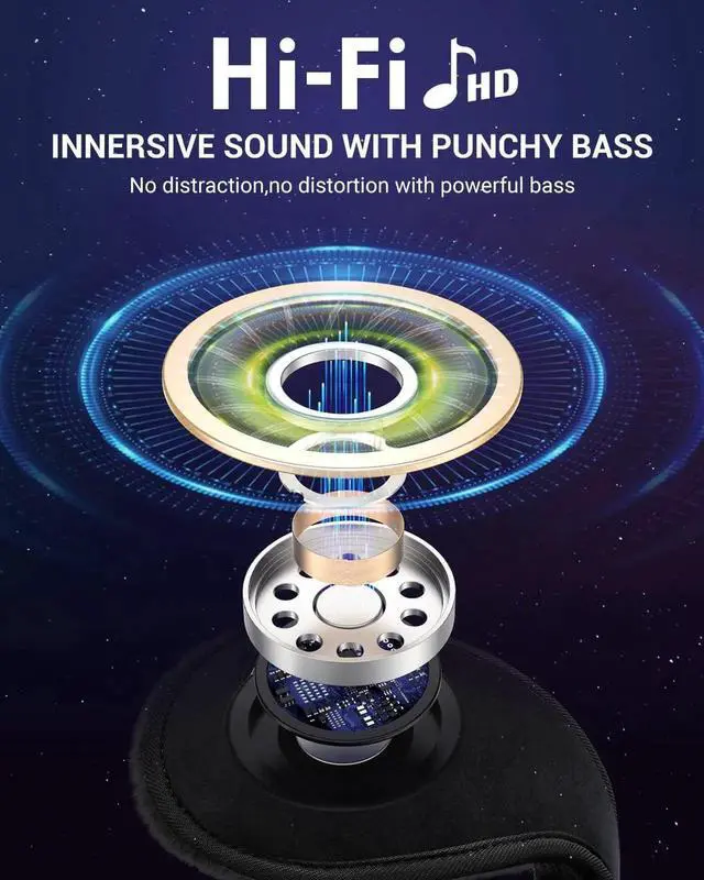 Alt view image 3 of 6 - Gemdeck Bluetooth Ear Warmers Ear Muffs Earmuffs Built-in HD Speakers for Winter