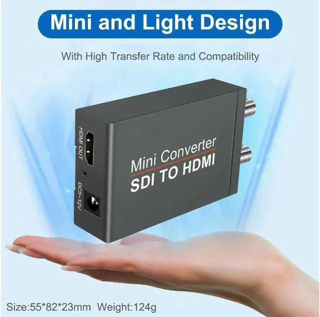 Alt view image 5 of 7 - SDI (SD-SDI/HD-SDI/3G-SDI) to HDMI Converter SDI in HDMI Out SDI Loopout Support 1080P for Monitor/Camera/Display with us Power Adapter