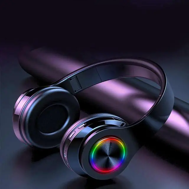 Alt view image 2 of 7 - Gemdeck Bluetooth Headphones, Foldable Wireless and Wired Stereo Headset Micro SD/TF, FM for Cell Phone,PC blackred