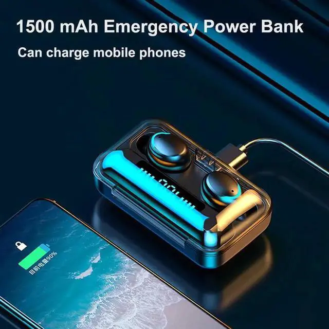 Alt view image 2 of 7 - Gemdeck Bluetooth Headphones Wireless Earbuds Touch Control with LED Charging Case