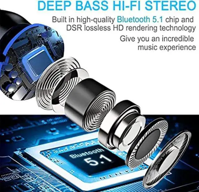 Alt view image 4 of 5 - Gemdeck Wireless Earbuds, Bluetooth 5.1 Earbuds Bluetooth Headphones HD Stereo Noise Cancelling Wireless Earphones in Ear with Mic, USB-C Charging Case, IP6 Waterproof Headset for Sports