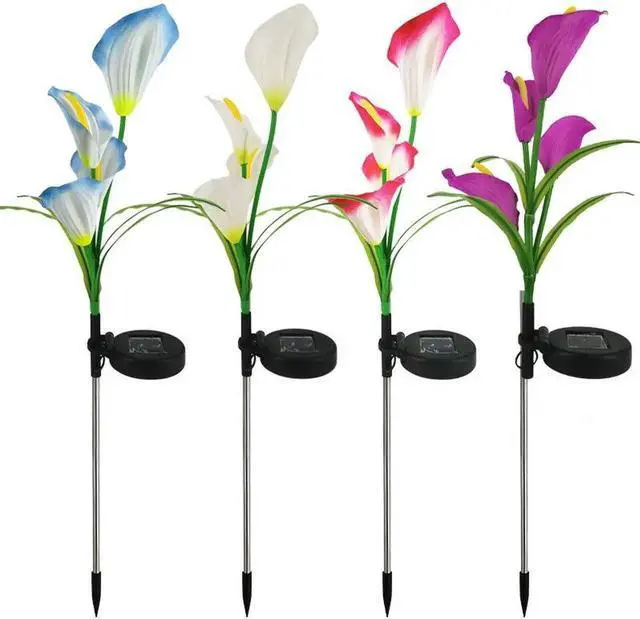 Alt view image 2 of 7 - Gemdeck 4 Pack Solar Garden Calla Flowers Lights, LED Soalr Outdoor Lights Decor