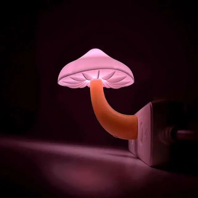 Alt view image 7 of 7 - Gemdeck Mushroom Night Light, Plug-in LED Night Light, Wall Based Mushroom Lamp for Room