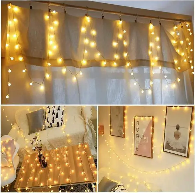 Alt view image 7 of 7 - Gemdeck Plug in LED String Lights, 6m 40 LED Bulb Warm White Globe Fairy Lights for Holiday/Christmas/Wedding/Party Indoor Outdoor Decoration