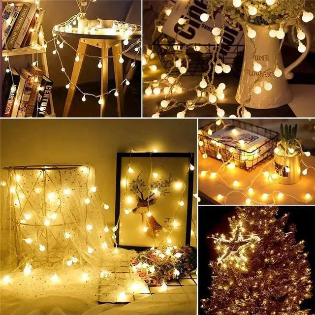 Alt view image 6 of 7 - Gemdeck Plug in LED String Lights, 6m 40 LED Bulb Warm White Globe Fairy Lights for Holiday/Christmas/Wedding/Party Indoor Outdoor Decoration